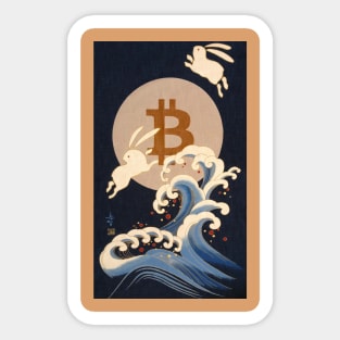 Bitcoin Moon Rabbits / Otsukimi Japanese art Sticker